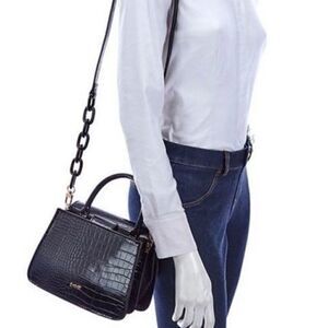 House Of Want Black Croc Satchel